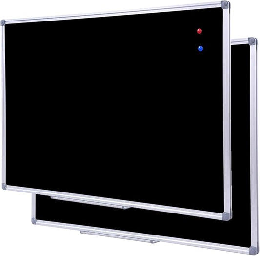 2 Pack Durable 48x36 Inch Large Magnetic Black Chalkboard – Wall-Mounted Hanging School & Office Board with Aluminium Frame & Integrated Marker Tray