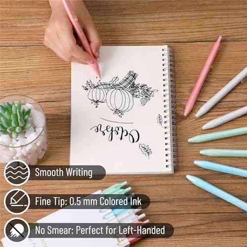 Mr. Pen Retractable Gel Pens - 8 Pack, Black Ink, 0.5mm Fine Point, Pastel Barrels, Fast Dry Aesthetic Pens