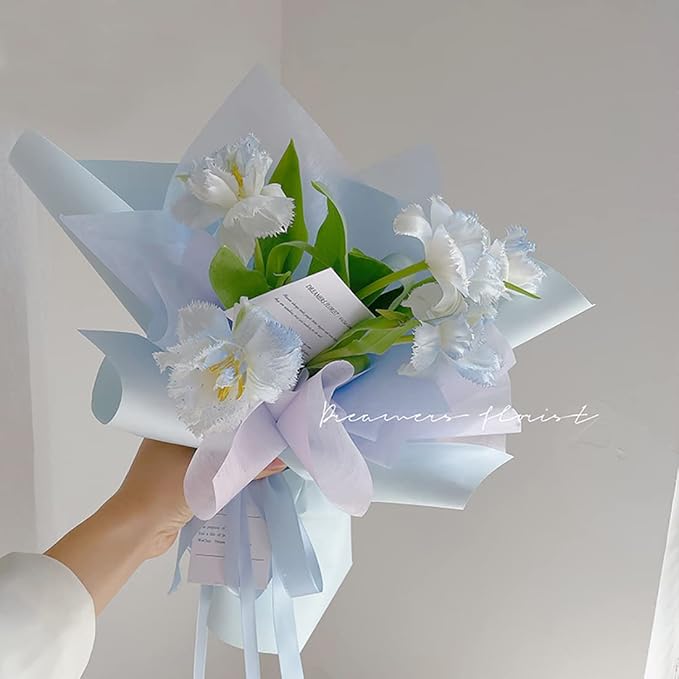 Korean Flower Wrapping Paper Bouquet Wraps Waterproof Solid Flowers Gifts Packaging Marterials Florist Supplies(Color 25 (Maltose))