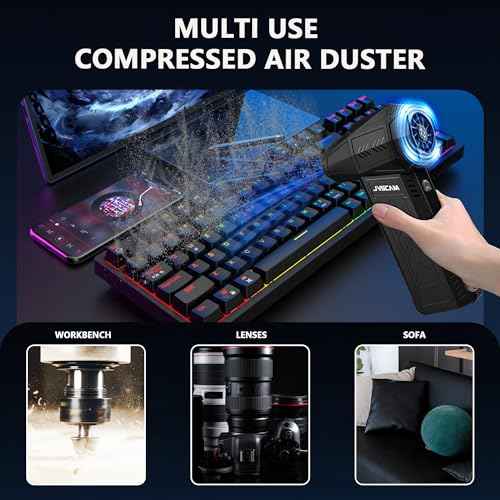 Electric Air Duster - 130,000 RPM, Brushless Motor, 3-Gear Adjustable - for Keyboard, PC, Car, Air Bed & Home Cleaning