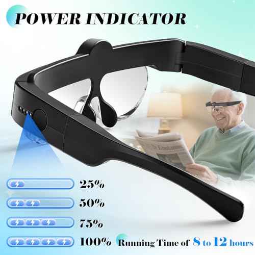 Magnifying Glass with Lights, Headband Hands Free Magnifying Glasses for Close Work, Flip-up Magnifier with 3 Color Temperature, 1.5X to 5.0X Lenses for Jewelry Crafts Soldering Repair (Black)