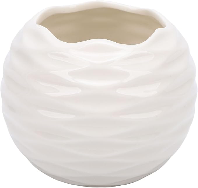 AMONIDA Ceramic Scented Candle Holder, Handcrafted Nordic Lightweight Decorative Centerpiece, Candle Tea Light Holder with Versatile Minimalist Design, Ideal for Living Room Table (White)