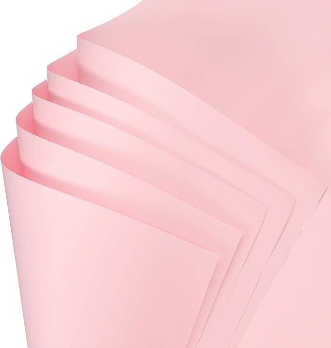 uxcell 60 Sheets Flower Wrapping Paper, 21.5" x 21.5" Waterproof Floral Bouquet Wrapping Papers Florist Supplies for Wedding Party Gift Packaging DIY Crafts, Bright Pink
