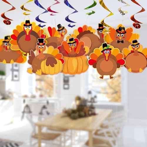 Ceiba Tree Thanksgiving Turkey Cutouts Turkey Bulletin Board Decorations Fall Cut-Outs Decor for Classroom Party Home