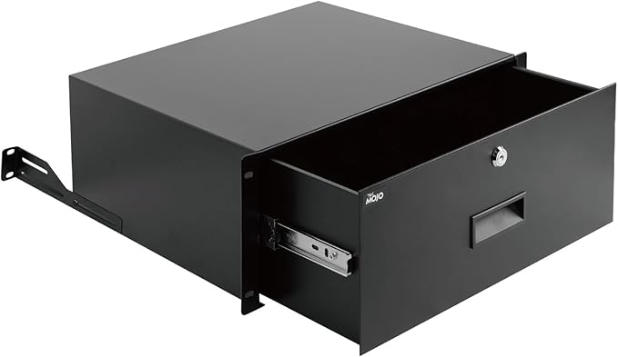 Tecmojo 4U Rack Drawer,Rack Mount Drawer for 19in Network Equipment/Server/AV Rack or Cabinet Enclosure,Sliding and Lockable Server Rack Drawer - Load-Bearing 44lb (20kg),with Cable Management Holes