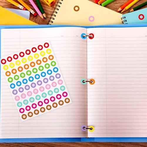 Hole Reinforcement Stickers Labels,10colors,Pack of 1440