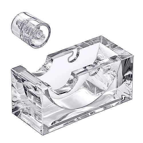 Amazing Abby - Tanya - Acrylic Tape Dispenser (1-Pack), Plastic Label Roll Holder, Clear Sticker Organizer, Perfect Office Desktop Storage Solution for Tapes, Labels, Stickers, and More