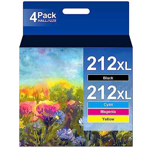 Remanufactured 212XL Ink Cartridge High Capacity for Epson 212 212XL Ink Cartridges for Expression XP-4100, XP-4105, Workforce WF-2830, WF 2850 Printer (1 Black 1 Cyan 1 Magenta 1 Yellow, 4-Pack)