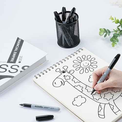 Black Permanent Markers Bulk, 40 Packs Fine Tip Permanent Markers, Waterproof Markers, Premium Smear Proof Pens, Quick Drying,