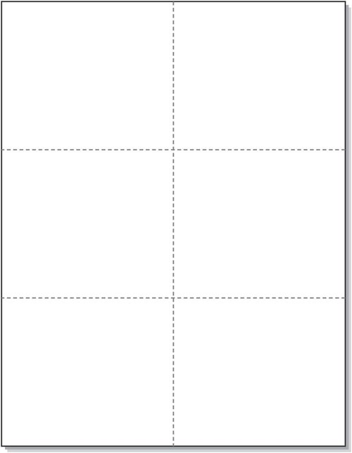 NextDayLabels - Blank Perforated Laser Printer Cards | 6 Up Per Page for School, Weddings & More (300 White Cards)