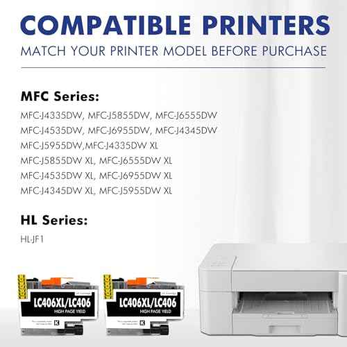 Cool Toner LC406XL LC406 Ink Cartridges for Brother Printer MFC-J4335DW MFC-J5855DW LC 406 XL for MFC-J6555DW MFC-J4535DW MFC-J6955DW MFC-J4345DW MFC-J5955DW HL-JF1(2 Pack, Black)