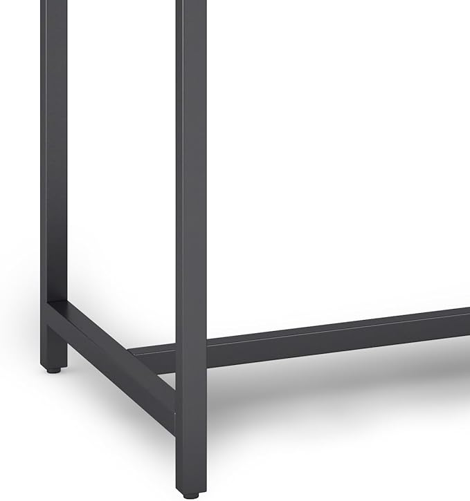 SIMPLIHOME Banting Desk - 60-Inch Wide Solid Hardwood and Metal Writing Desk in White, Modern Industrial Home Office Computer Table for Study with 2 Drawers and Flip-Down Keyboard Tray
