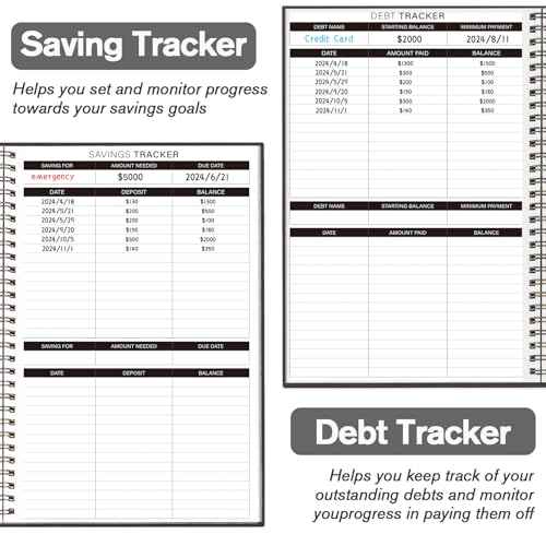 Budget Planner - Monthly Budget Book Undated with Expense & Bill Tracker - Undated 12 Month Financial Planner/Account Book calendar organizer to Take Control of Your Money