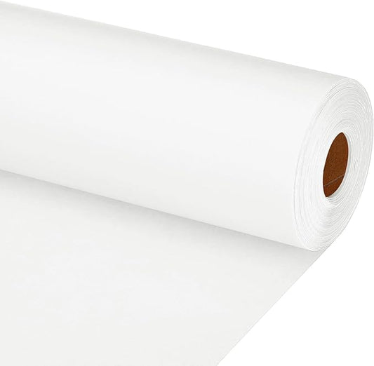 PATIKIL Wrapping Paper, 20"x1200"(100') Bulletin Board Paper Roll Kraft Paper Roll Construction 80GSM for Shipping Packing Gift Wrapping Craft Flower Bouquet Christmas, White