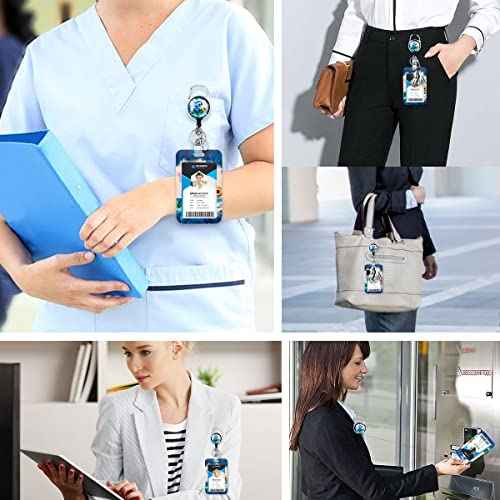 Funny Turtle Badge Lanyard with ID Holder and Retractable Badge Reel,Breakaway Lanyard for Cruise Ship Card Holder,Carabiner Badge Reel Key Holder,Ideal for Work Staff Nurse Teacher Student