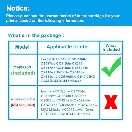 LCL Compatible C540X75G Waste Toner Bottle Replacement for Lexmark CS510de CS510dte CS517de CX310dn CX310n CX317dn CX410de CX410dte CX410e CX417de CX510de CX510dhe Printer (1-Pack )