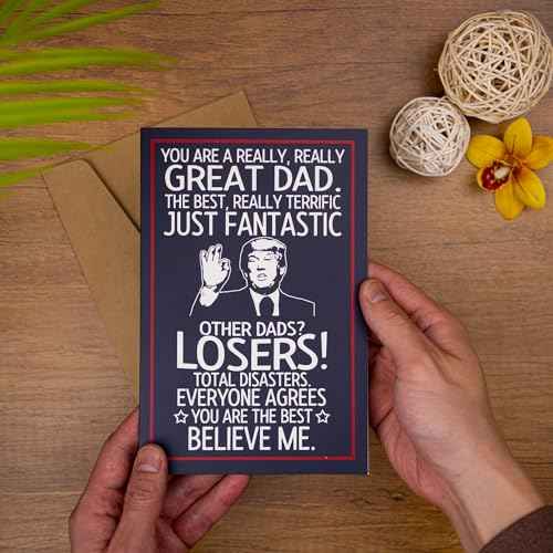decorluxes Funny Father's Day Gift from Daughter or Son, Humorous Appreciation Greeting Card for Dad, Birthday or Christmas Gift for Him