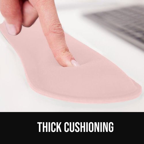 GORILLA GRIP Silky Gel Memory Foam Wrist Rest - Ergonomic Typing Pain Relief | 2-Piece Set in Light Pink