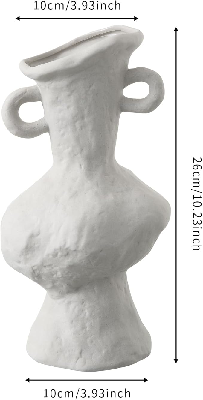 BUICCE Handmade Rustic Ceramic vase for Flowers Unique Decorative Pottery Vase for Farmhouse Home Office Decor
