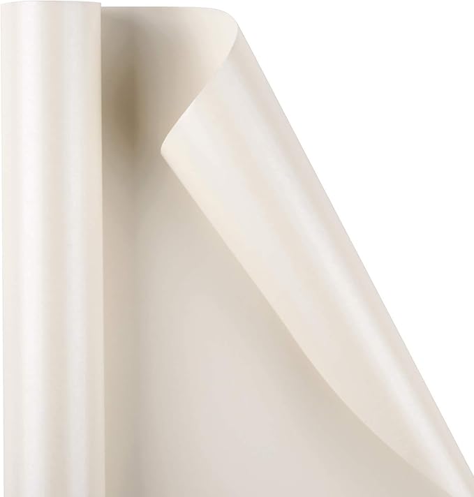 RUSPEPA Off White Matte Wrapping Paper-81.5 Sq Ft-Solid Color Pearly-lustre Paper Perfect for Wedding, Birthday, Christmas, Baby Shower -30Inch X 32.8Feet