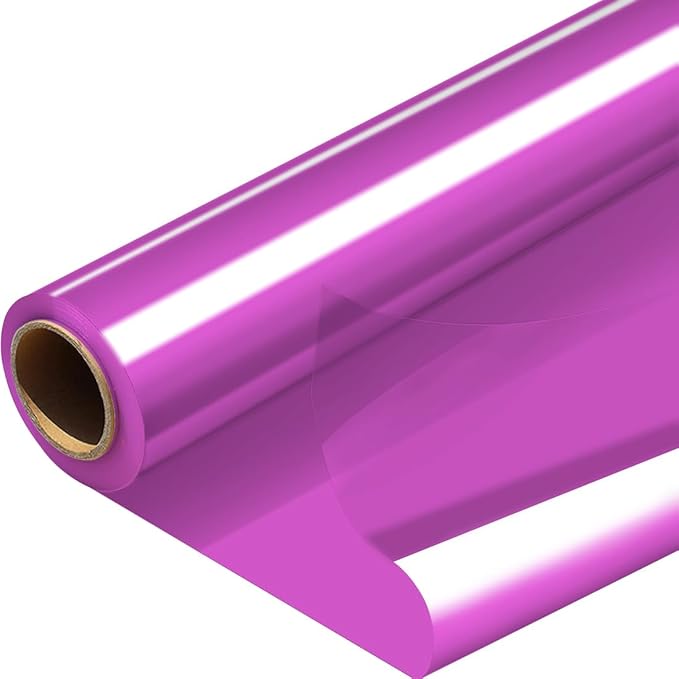 PerkHomy Colored Cellophane Wrap Roll 16" x 100' 3 Mil Thick Cellophane For Gift Basket Treats Goodie Wrapping Craft Flower Bouquet Plastic (Pink, 100ft (16in Width))