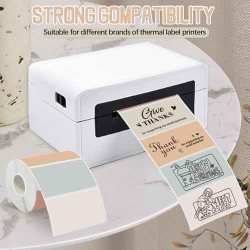 Starboling 3" x 2" Thermal Labels,Self-Adhesive Rectangle Thermal Printer Sticker,for Price,Barcode,Mailing,Name£¨Beige Gradient£©