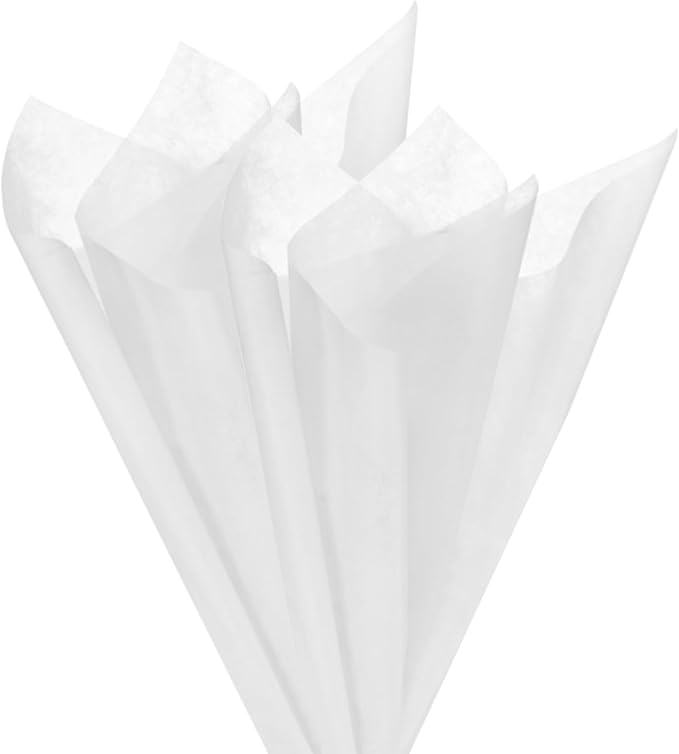 M METERXITY 152-Sheet Korean Cotton Wrapping Flower Paper, 11.8 Inch/ 30cm Waterproof Floral Wrapping Cotton Paper for Bouquets/Gift Packaging [White]