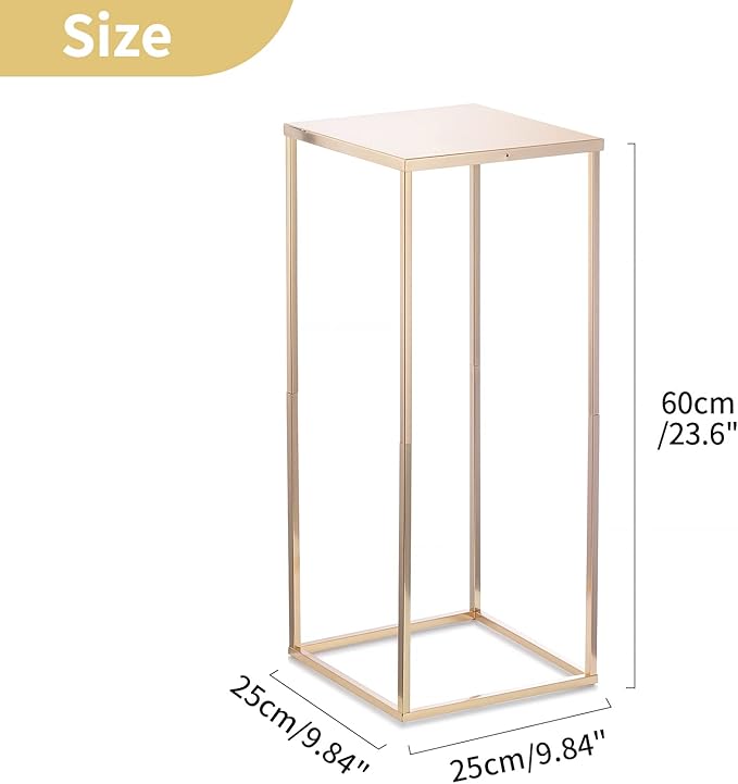 NUPTIO Gold Vases for Centerpieces Wedding - 2 Pcs 23.6 inch Tall Gold Vase Wedding Centerpieces for Tables - Geometric Gold Centerpieces for Table Flower Stand for Table Centerpieces for Weddings