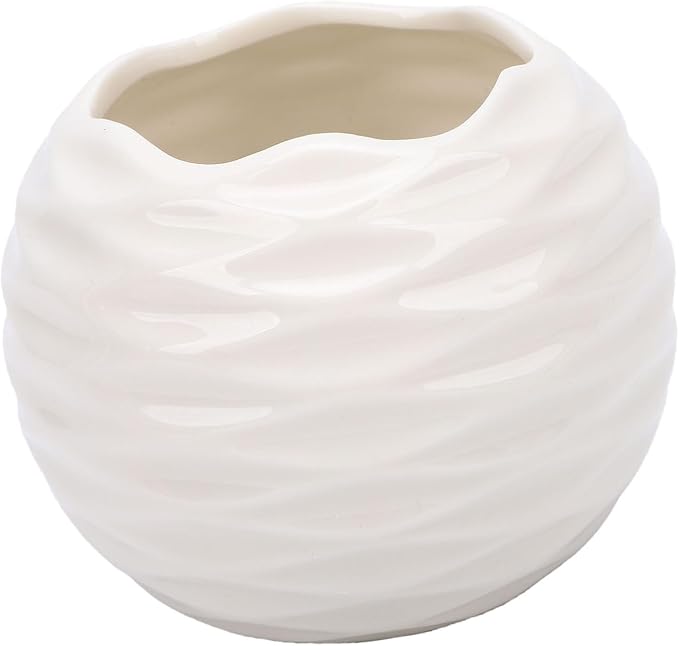 MAVIS LAVEN Nordic Ceramic Candle Holder Minimalist Tea Light Holder Hand Cast Texture for Scented Candles Ceramic Bowl for Living Room Dining Table Bedroom Holiday Decor (White)
