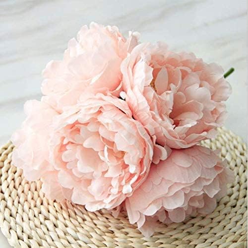 Tinsow Artificial Peony for Home Decoration, 5 Pcs Faux Peonies with Stems, Silk Flowers Bouquet for Wedding Decoration and Flower Arrangement