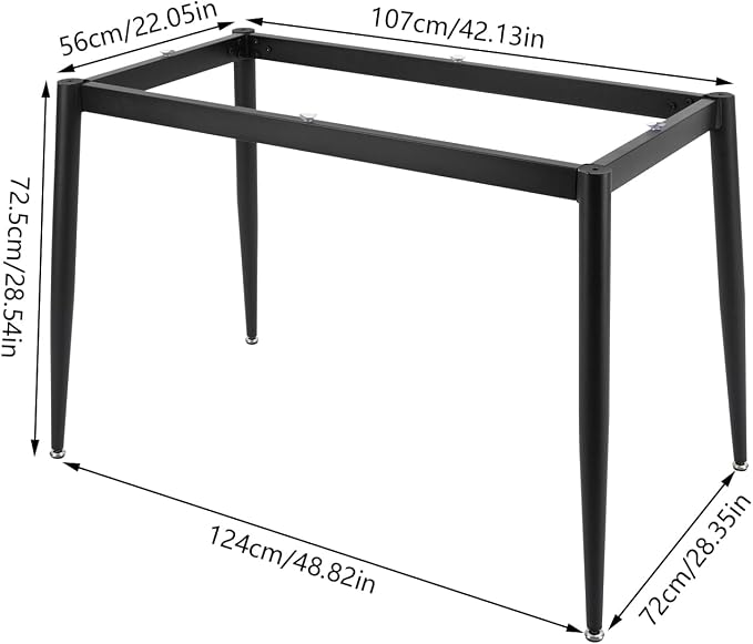 Modern Desk Frame,Industrial Metal Table Legs with Suction Cups,Desk Base for Marble,Glass,Wood Top,Furniture Legs for Home,Kitchen,DIY Bench Legs Coffee Table,Capacity 661.38lbs (Black)