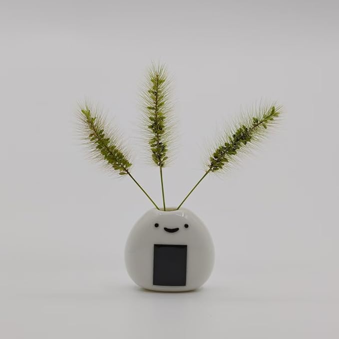 5 PCS Mini Flower Vase, Handmade Ceramic Rice Ball (Japanese Onigiri) Miniature Vases, Charming and Cute Design, Perfect for Dry Flowers - Bulk Bud Vases, Unique and Adorable Japanese Craft