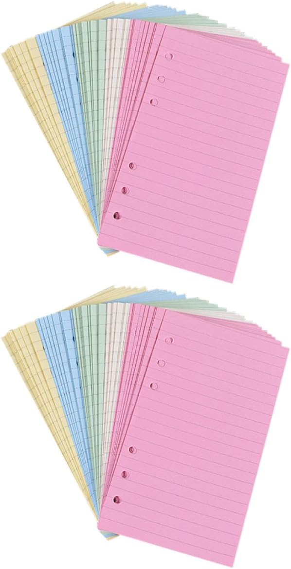 Sosoport 2pcs Loose Leaf Paper Refill Ring Notepad Lined Stationery for Students Smooth Writing Pages for School and Office Use