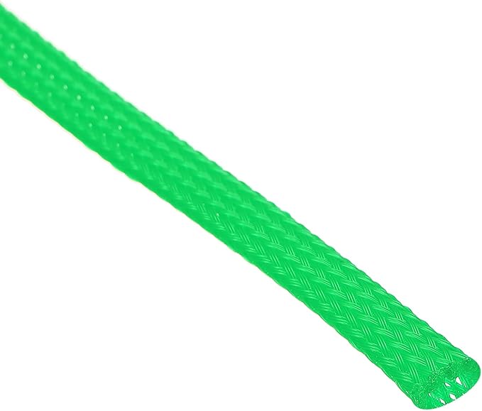 uxcell PET Expandable Sleeving 20ft 1/4" Green Cable Management Sleeve Cord Organizer for Wrap Protect Cable