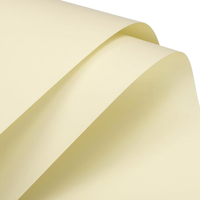 MECCANIXITY Set of 20 Flower Wrapping Paper 22.8x22.8 Inch Waterproof Florists Wrapping Paper for Florist Bouquet Supplies, DIY Crafts, Gift/Gift Box Packaging Light Yellow
