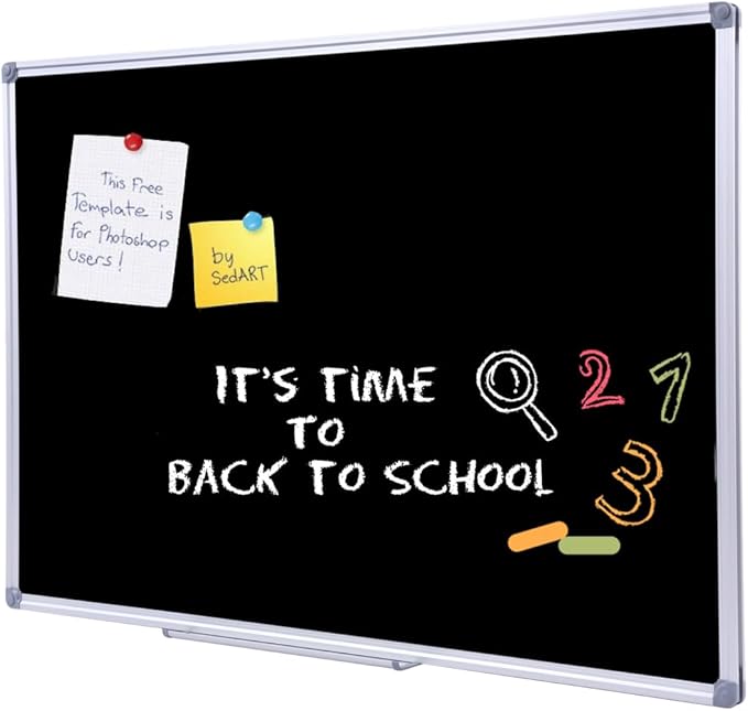 2 Pack Durable 48x36 Inch Large Magnetic Black Chalkboard – Wall-Mounted Hanging School & Office Board with Aluminium Frame & Integrated Marker Tray