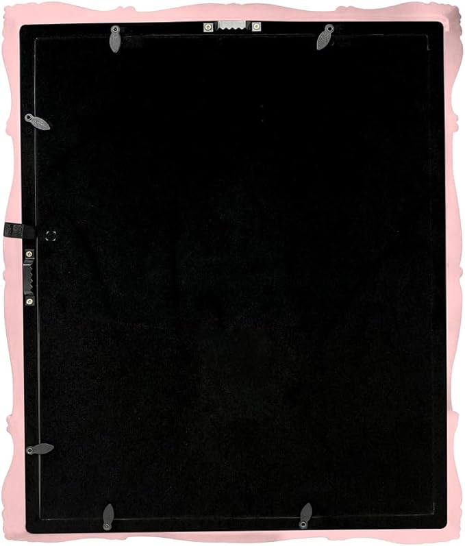 Laura Ashley 11x14 Pink Ornate Textured Hand-Crafted Resin Picture Frame, Wall Mount, Decorative Floral Design Home Décor, Photo Gallery, Art, More (Pink, 11x14 (Matted 8x10))