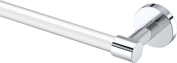 Gatco 5710 Clarion Towel Bar | 24" L Bathroom Towel Rack, Wall Mount Bathroom Towel Holder | Crystal-Clear Acrylic & Chrome Finish