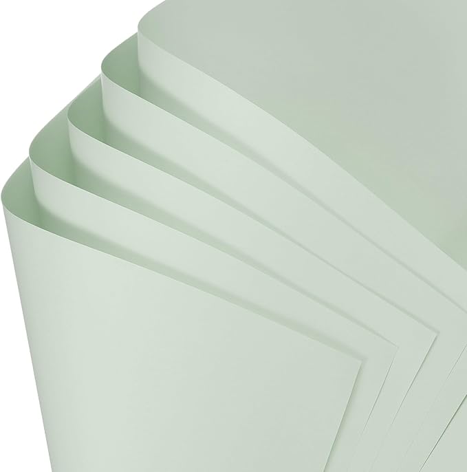 uxcell 60 Sheets Flower Wrapping Paper, 21.5" x 21.5" Waterproof Floral Bouquet Wrapping Papers Florist Supplies for Wedding Party Gift Packaging DIY Crafts, Light Green