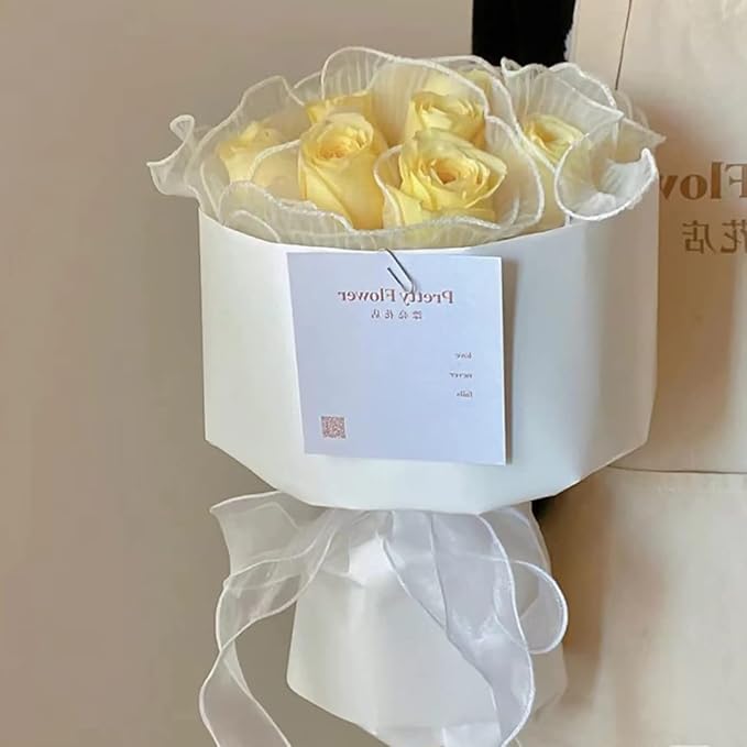 Korean Flower Wrapping Paper Bouquet Wraps Waterproof Solid Flowers Gifts Packaging Marterials Florist Supplies(Color 25 (Maltose))