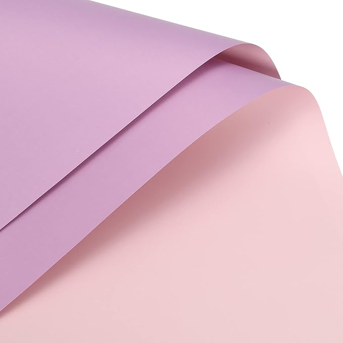 MECCANIXITY 10 Pcs Double Sided Color Flower Wrapping Paper Purple 22.8"x22.8" Waterproof for Florist Bouquet Supplies, DIY Crafts, Gift Box Packaging
