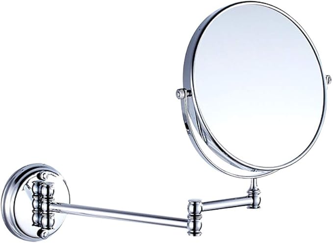 7Trees 8-Inch Retro Bathroom Folding Wall Mount Make-Up Mirror Flip Telescopic Beauty Mirror (Chrome)