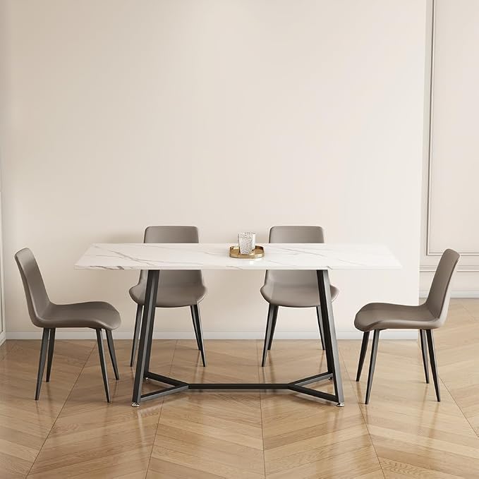 Table Base 28 Inch, Metal Dining Table Legs with Suction Cups, Modern Desk Legs for Glass,Marble,Wood Top,Heavy Duty Furniture Legs for Living Room,Kitchen,Coffee Table,DIY Desk (28H*43W)