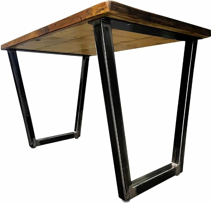 Tapered Metal Table Legs - Made in The US - Structural Steel Tube - Rustic Industrial Finish