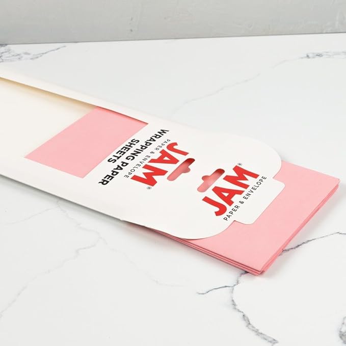 JAM Paper Gift Wrap - Matte Wrapping Paper Sheets - 30" x 20" Per Sheet (25 Sq Ft Total) - Matte Baby Pink - 6 Sheets/Pack