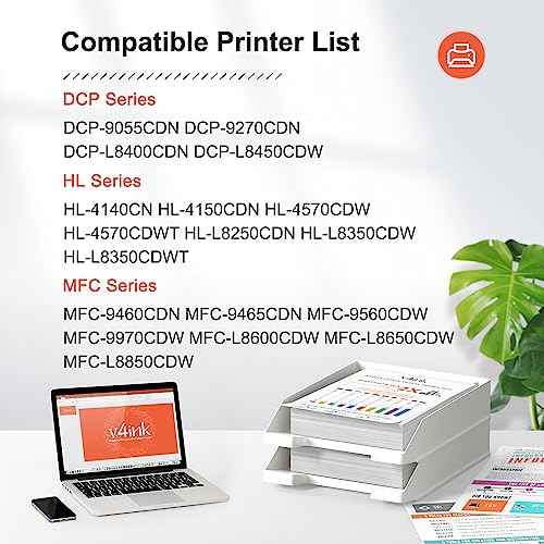 v4ink Compatible TN336 TN315 TN310 TN331 Toner Replacement for Brother TN310 TN315 TN331 TN336 Black Toner for Brother HL-L8350CDW HL-4150CDN HL-L8350CDWT MFC-L8850CDW MFC-9970CDW Printer(Black,1Pack)