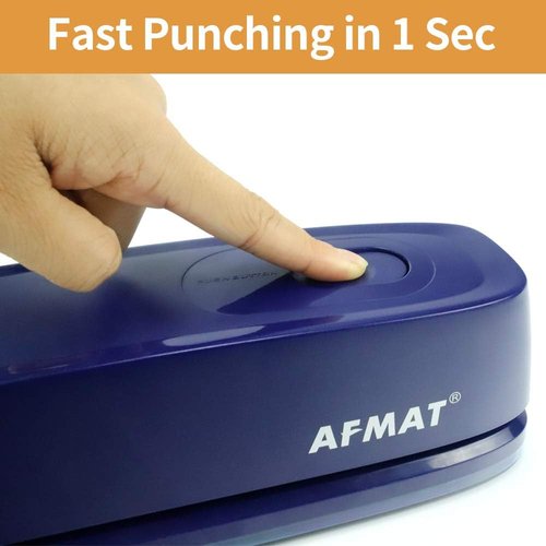 AFMAT Electric 3 Hole Punch - Effortless 20-Sheet Capacity | Heavy Duty, AC/Battery Operated, 9/32" Holes