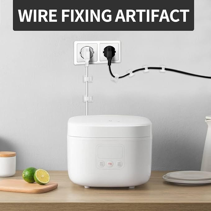 Viaky Self Adhesive Cable Clips, Wire Organize Cables Wire Management Clamps Outdoors Tie Holder Work for Cable Width 0.4''-Computer, Electrical Charging(Translucent, 30pcs)