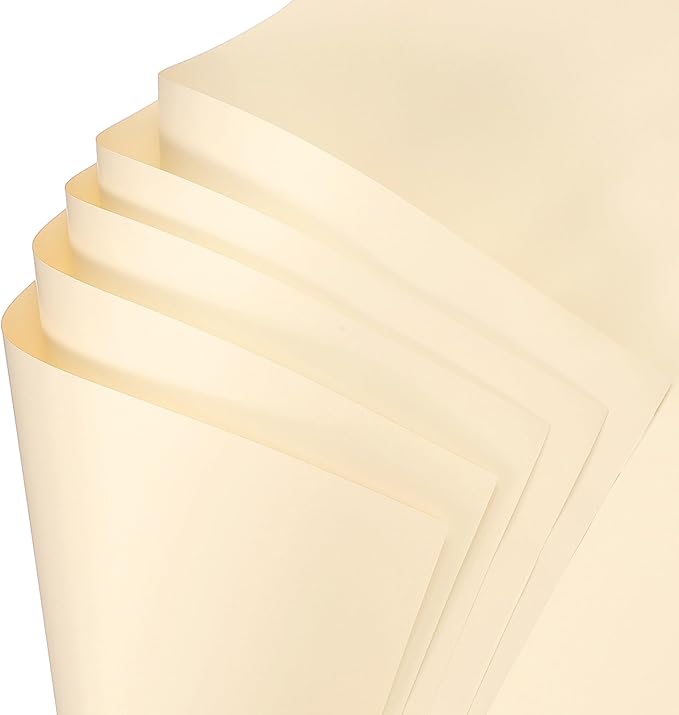 uxcell 60 Sheets Flower Wrapping Paper, 21.5" x 21.5" Waterproof Floral Bouquet Wrapping Papers Florist Supplies for Wedding Party Gift Packaging DIY Crafts, Cream