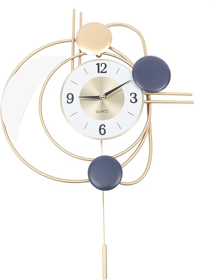 28Inch Modern Wall Clock for Living Room, Large Decorative Art Clock Silent Battery Operate, Modern Metal Wall Clocks for Living Room,Kitchen,Home,Bathroom,Bedroom Wall Decor (19.29*27.95in)